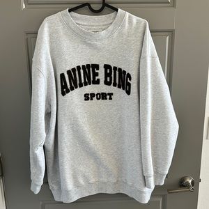Anine Bing Tyler Oversized Grey Sweatshirt Sweater Small